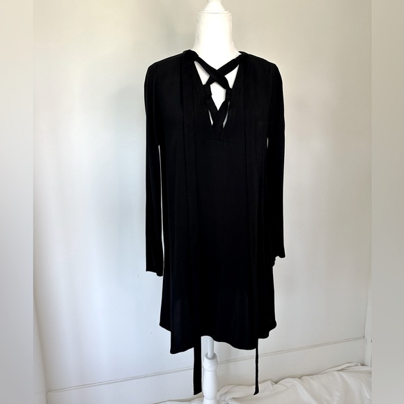 Sandro Dresses & Skirts - NWT Sandro Paris Black Tie Up Sweep Dress
